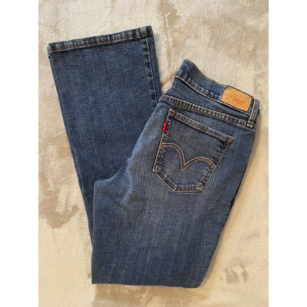 Levi's Jeans Sz 8S Blue 515 Boot Cut Embellished Mid Rise Denim‎ Western Cowgirl